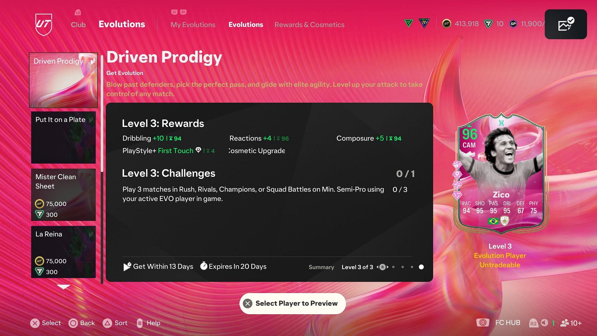 The EVO has three levels (Image via EA Sports)